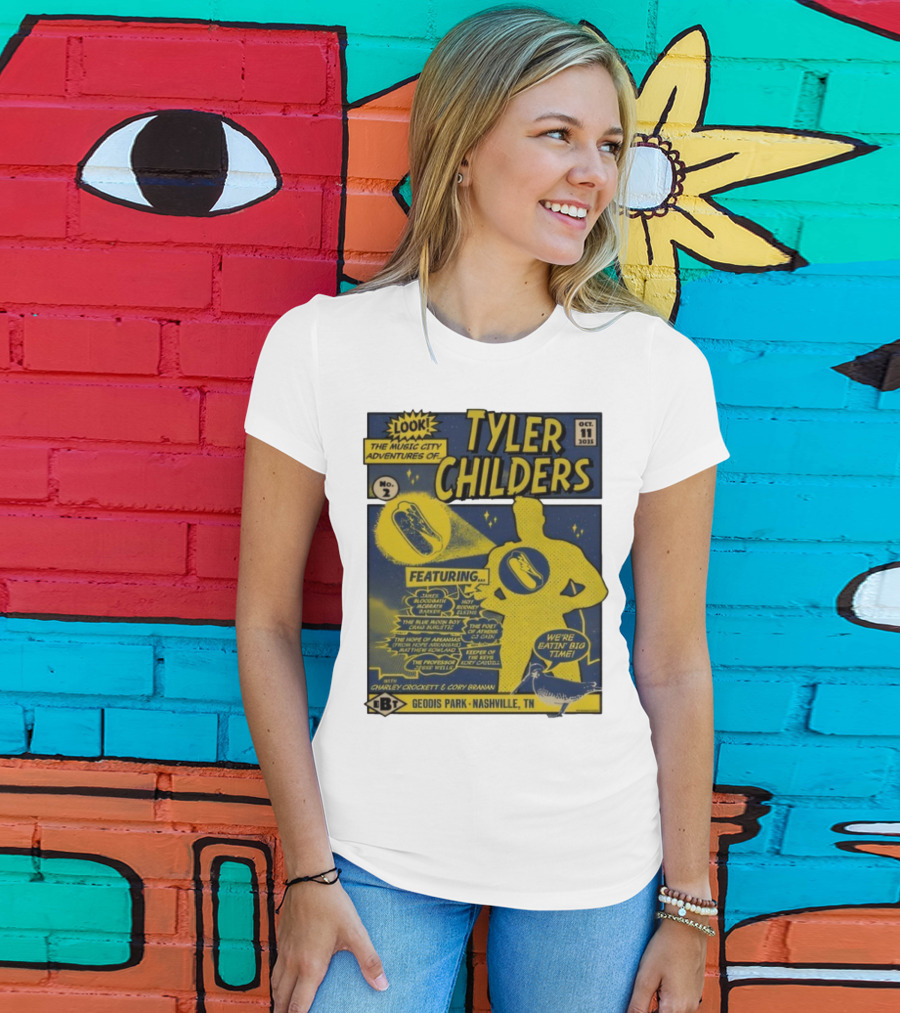 Tyler Childers The Music City Adventures Featuring Charley Crockett Cory Branan GEODIS Park Nashville TN Oct 11 2025 T-Shirt