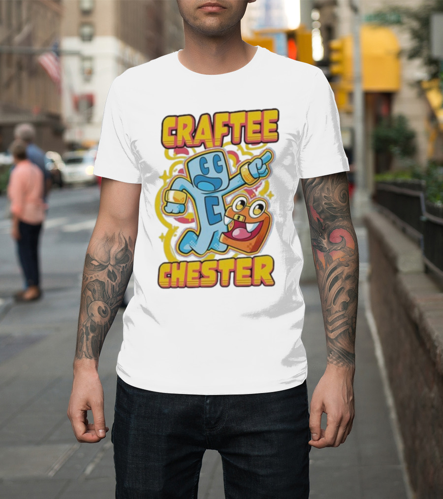 Craftee Chester Cartoon Characters Adventure T-Shirt
