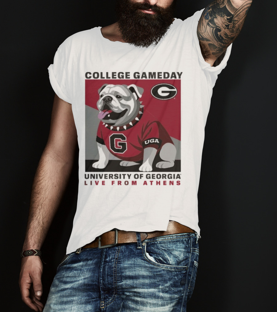 Georgia Bulldogs College Gameday University Of Georgia Live From Athens UGA 2025 T-Shirt