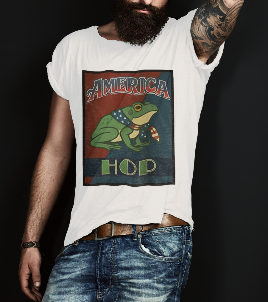 America Frog HOP Patriotic Protest Portland T-Shirt