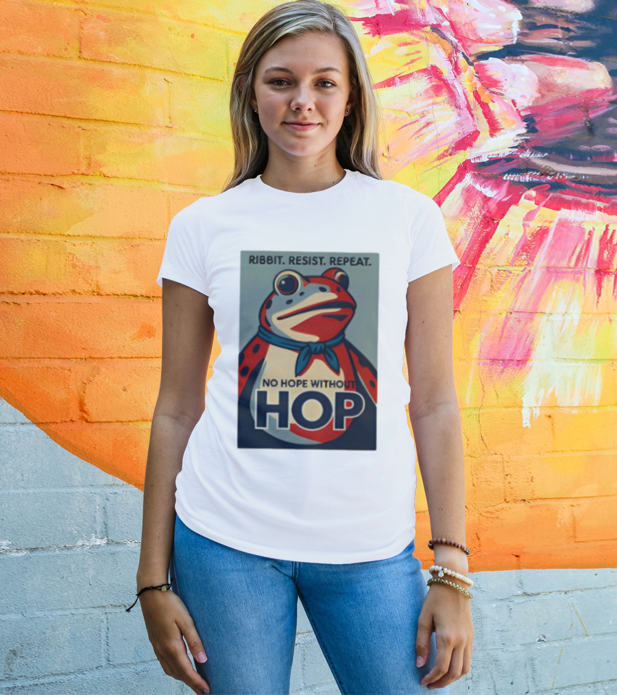 Ribbit Resist Repeat No Hope Without Hop Portland Frog T-Shirt