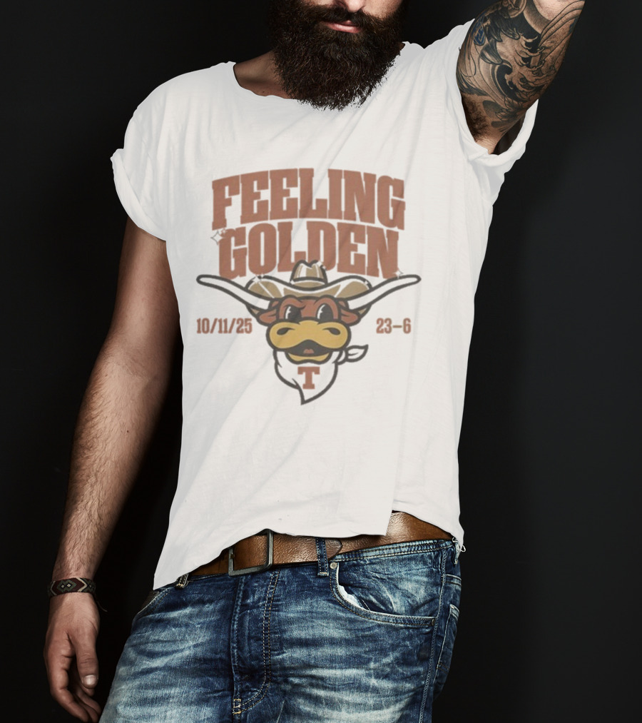 Texas Longhorns Feeling Golden Mascot 10/11/23 23-6 T-Shirt