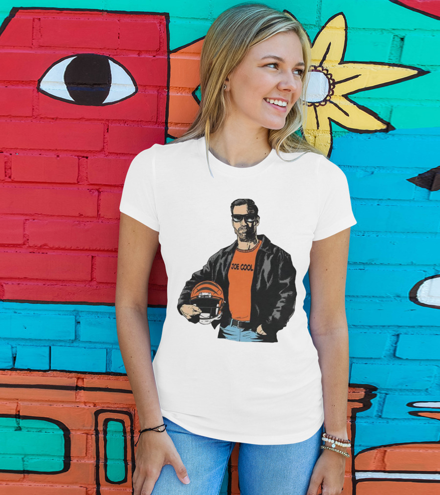 Joe Cool Cincinnati Bengals NFL Vintage Joe Burrow Helmet T-Shirt