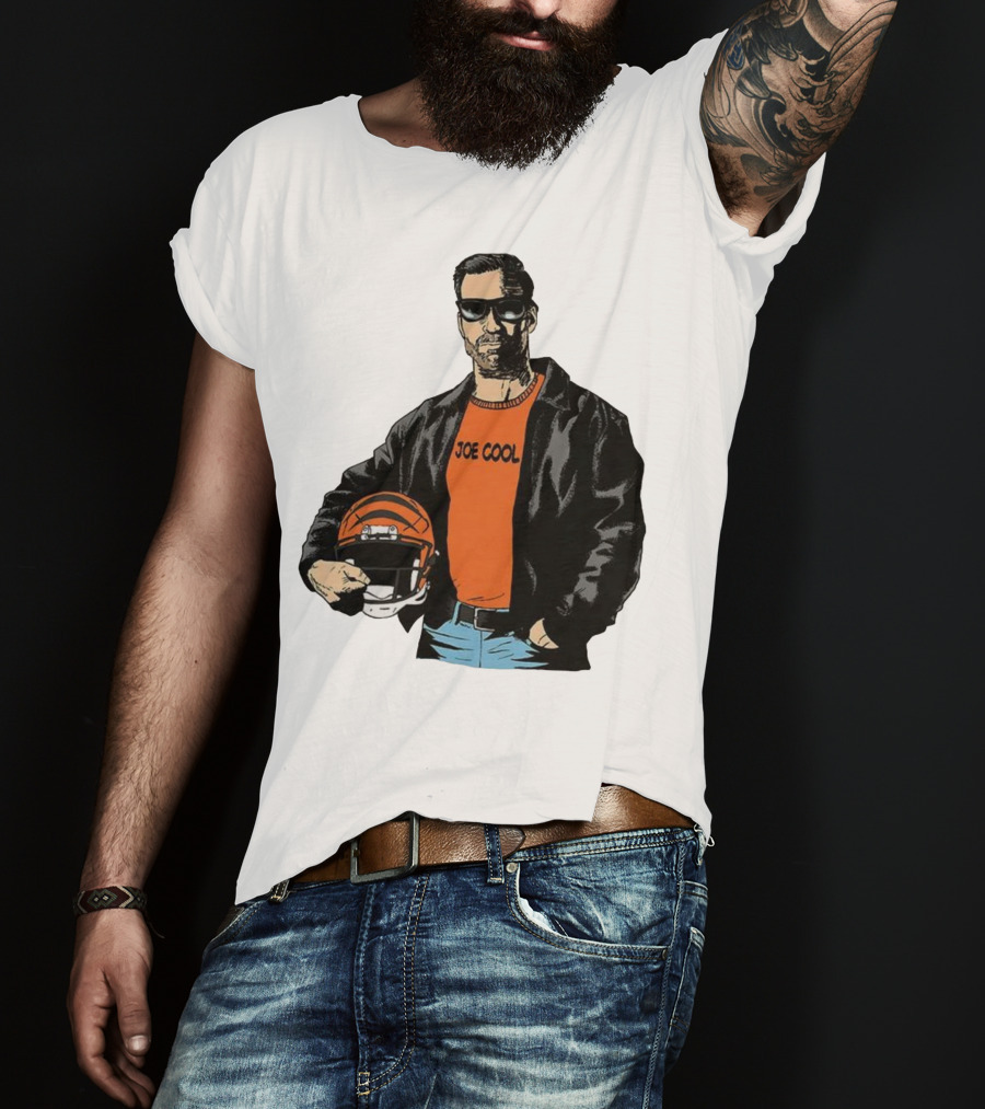 Joe Cool Cincinnati Bengals NFL Vintage Joe Burrow Helmet T-Shirt