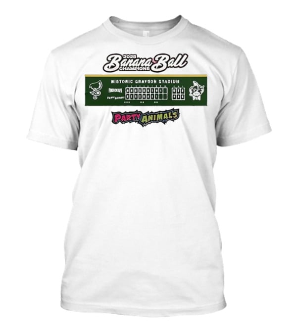 2025 Banana Ball Champions Historic Grayson Stadium Party Animals T-Shirt