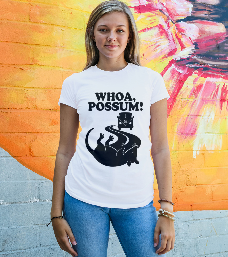 Whoa Possum Vintage Van Opossum Road Trip T-Shirt