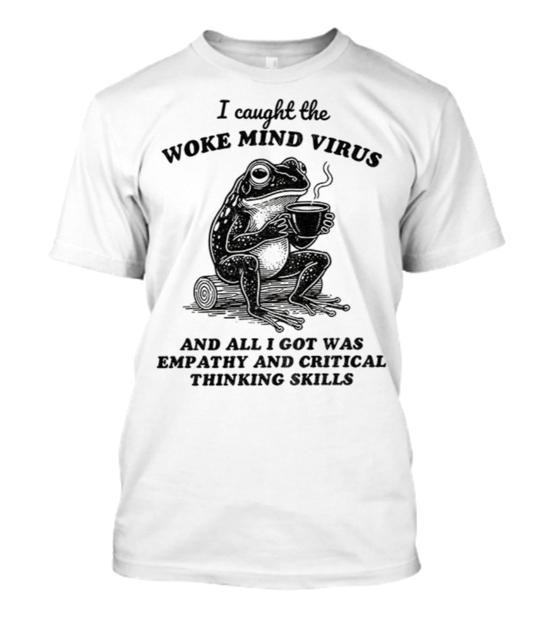 Awakened Thinking Virus Frog Woke Mind Virus Empathy Crystal Seven Chakras T-Shirt