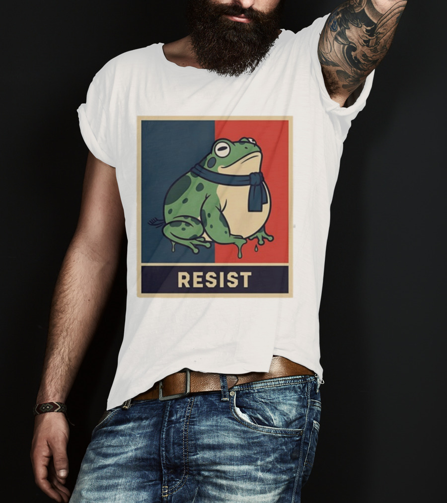 Portland Frog Protest Resist Activist Retro Style T-Shirt