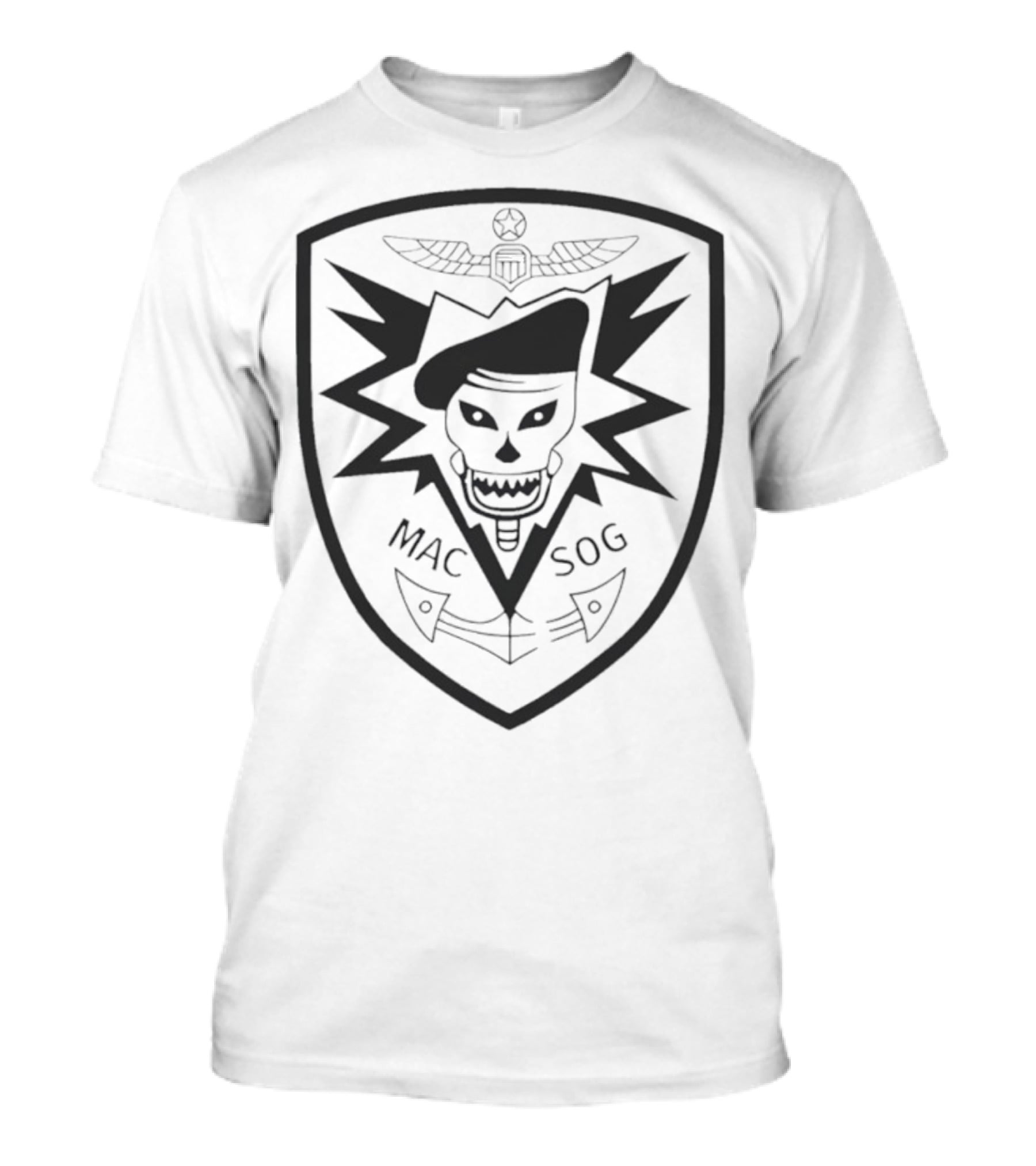 MACV SOG Skull Emblem Vintage Military Patch T-Shirt