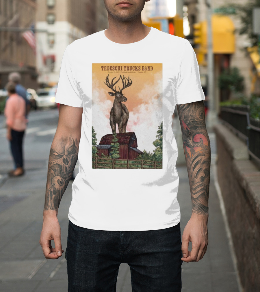 Tedeschi Trucks Band October 15 2025 FirstBank Amphitheater Franklin TN Deer On Barn T-Shirt