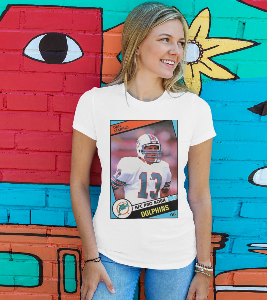 Dan Marino Miami Dolphins AFC Pro Bowl Quarterback Topps Trading Card T-Shirt