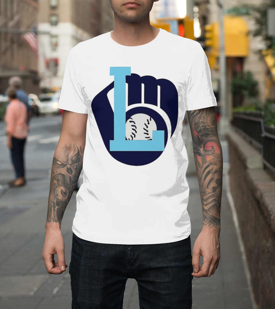 Milwaukee Brewers Baseball Glove L Monogram T-Shirt