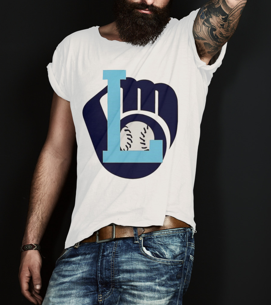 Milwaukee Brewers Baseball Glove L Monogram T-Shirt