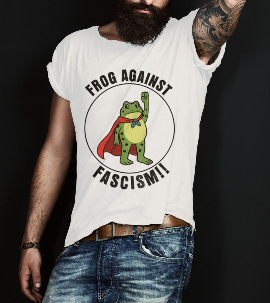 Portland Frog Hero Against Fascism Red Cape Power T-Shirt
