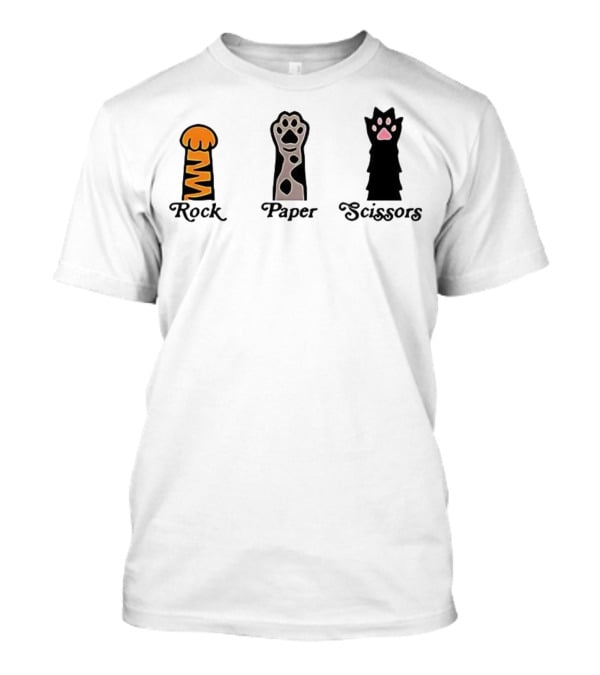 Rock Paper Scissors Cat Paw Love T-Shirt