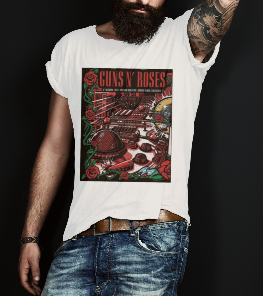 Guns N’ Roses Estadio Huracán 1st October 2025 Buenos Aires Argentina T-Shirt