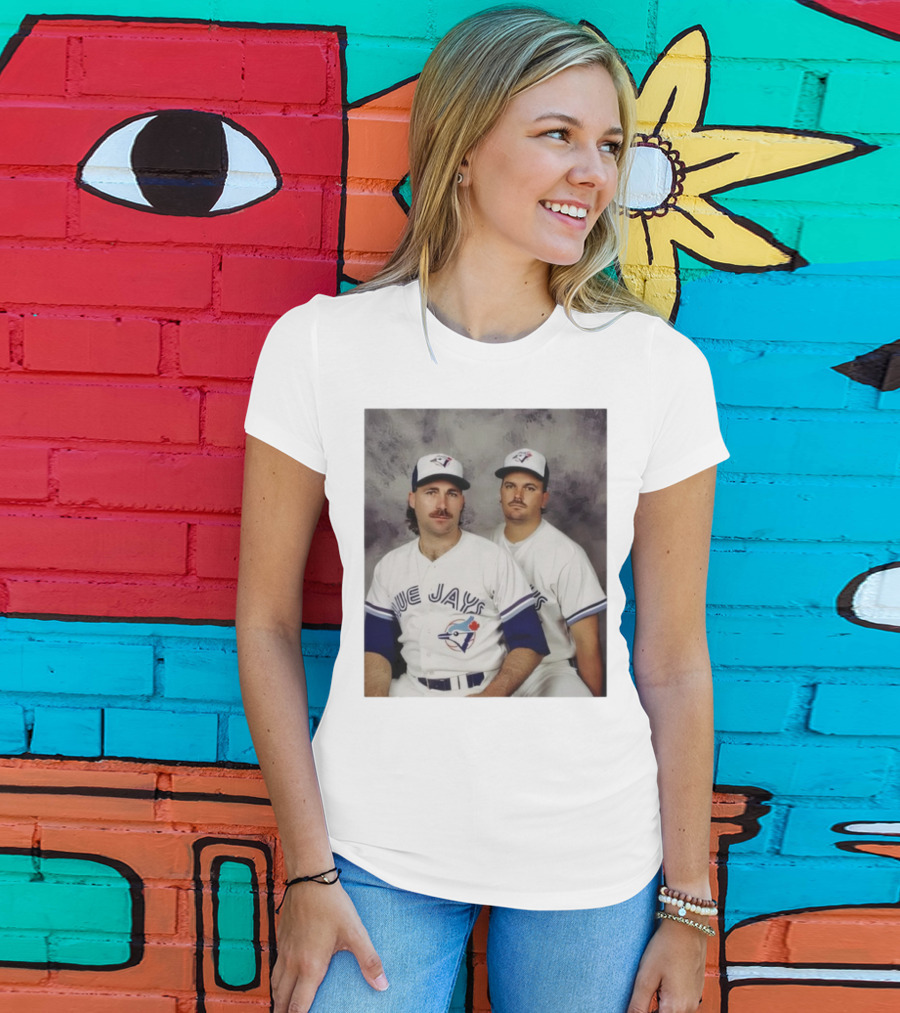 Retro Toronto Blue Jays Baseball Pitchers Dave Stieb David Wells Vintage Team Uniforms T-Shirt