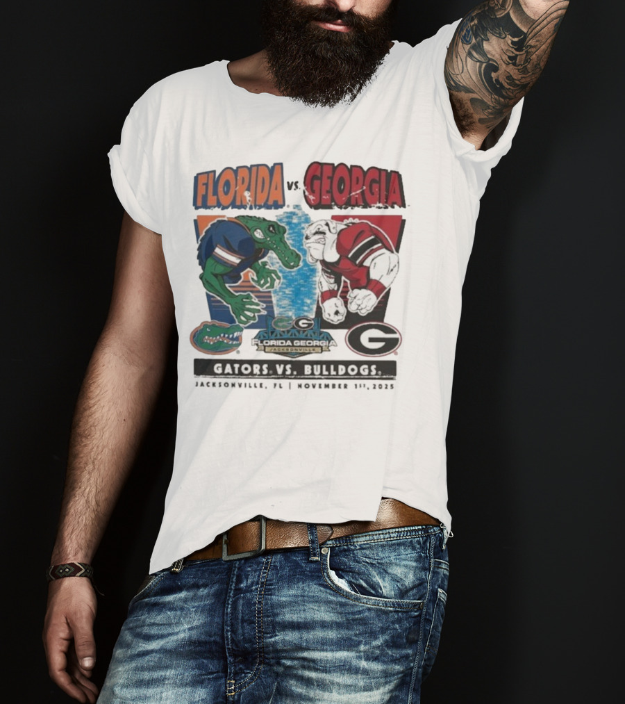Florida Vs Georgia Gators Vs Bulldogs 2025 Jacksonville Matchup T-Shirt