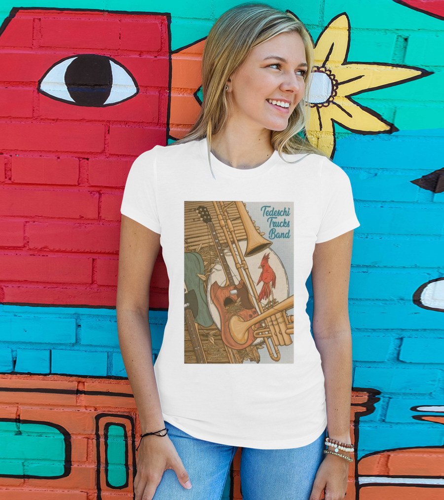 Tedeschi Trucks Band Red Hat Amphitheater October 17 2025 Cardinal Guitar Trombone T-Shirt