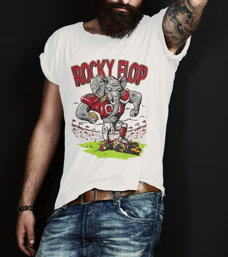 Rocky Flop Alabama Crimson Tide Football Elephant Dominating Georgia Bulldogs T-Shirt