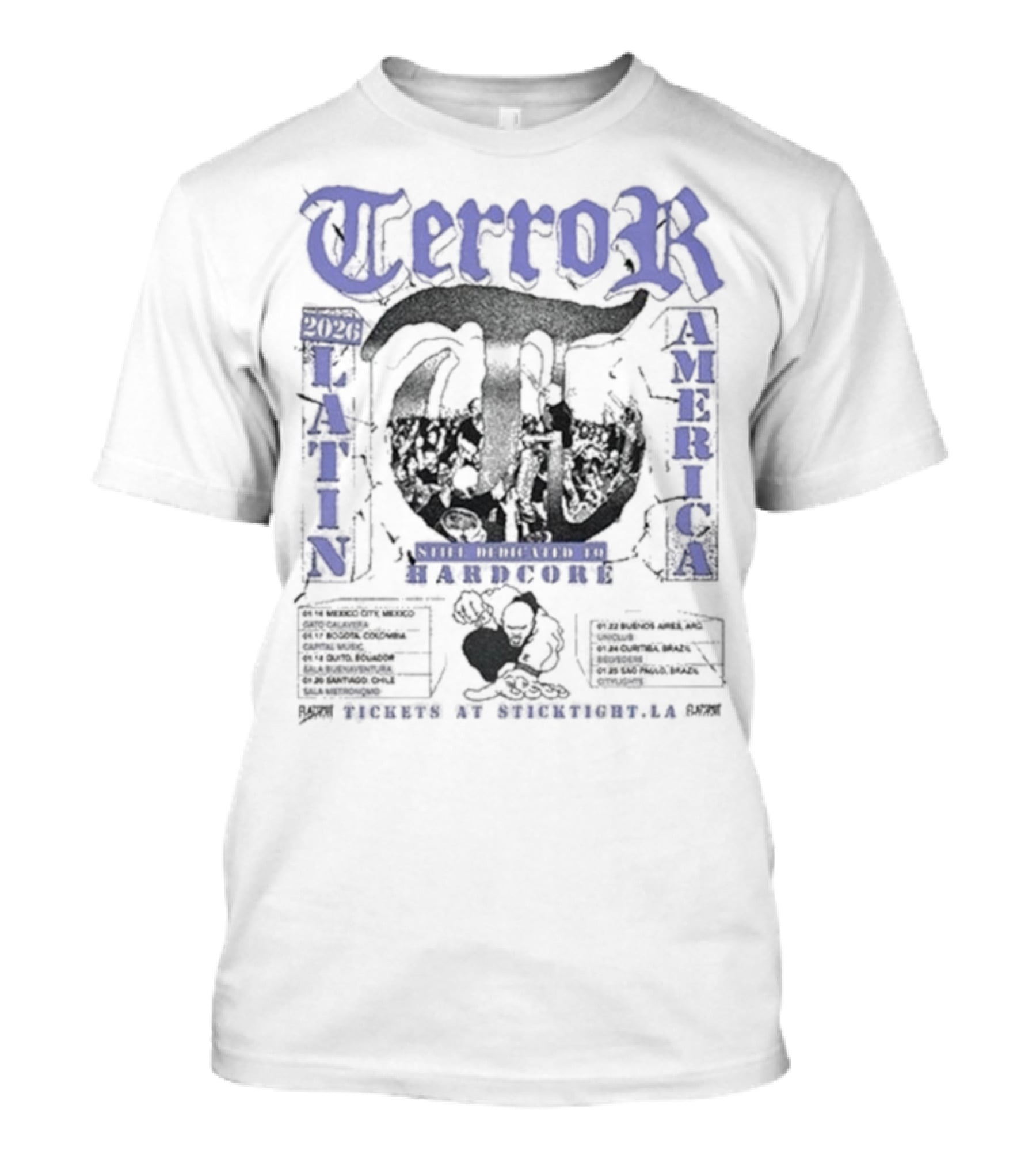 Terror Latin America Tour 2026 Still Dedicated To Hardcore Tour Dates T-Shirt