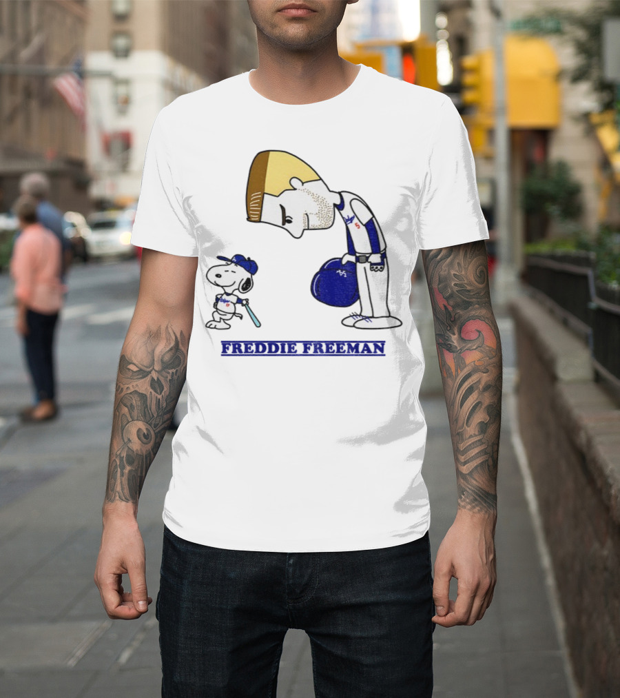 Peanuts Snoopy Freddie Freeman Los Angeles Dodgers MLB Baseball 2025 T-Shirt