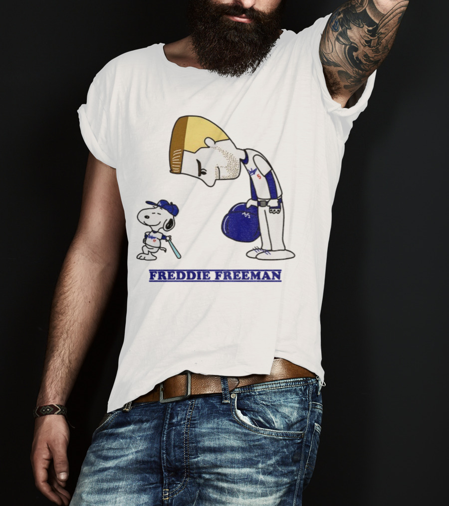 Peanuts Snoopy Freddie Freeman Los Angeles Dodgers MLB Baseball 2025 T-Shirt