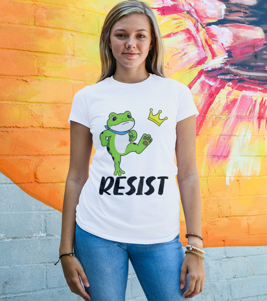 Resist Portland Frog Kicks Crown Political Anti Maga T-Shirt