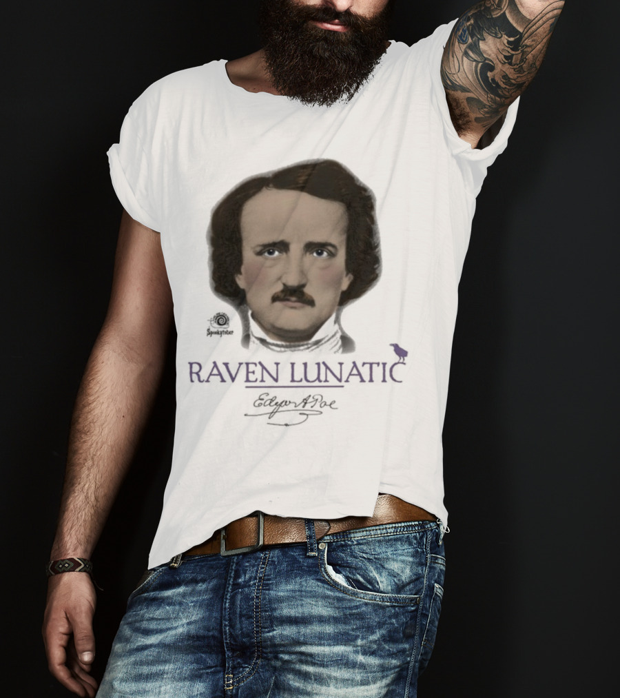 Raven Lunatic Edgar Allan Poe T-Shirt