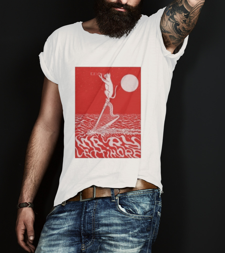 Mary Lattimore Harp Cat Under Full Moon T-Shirt