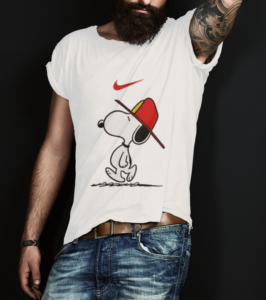 Snoopy Firefighter Nike Once Upon A Time I Was Innocent Then I Joined The Fire Department T-Shirt