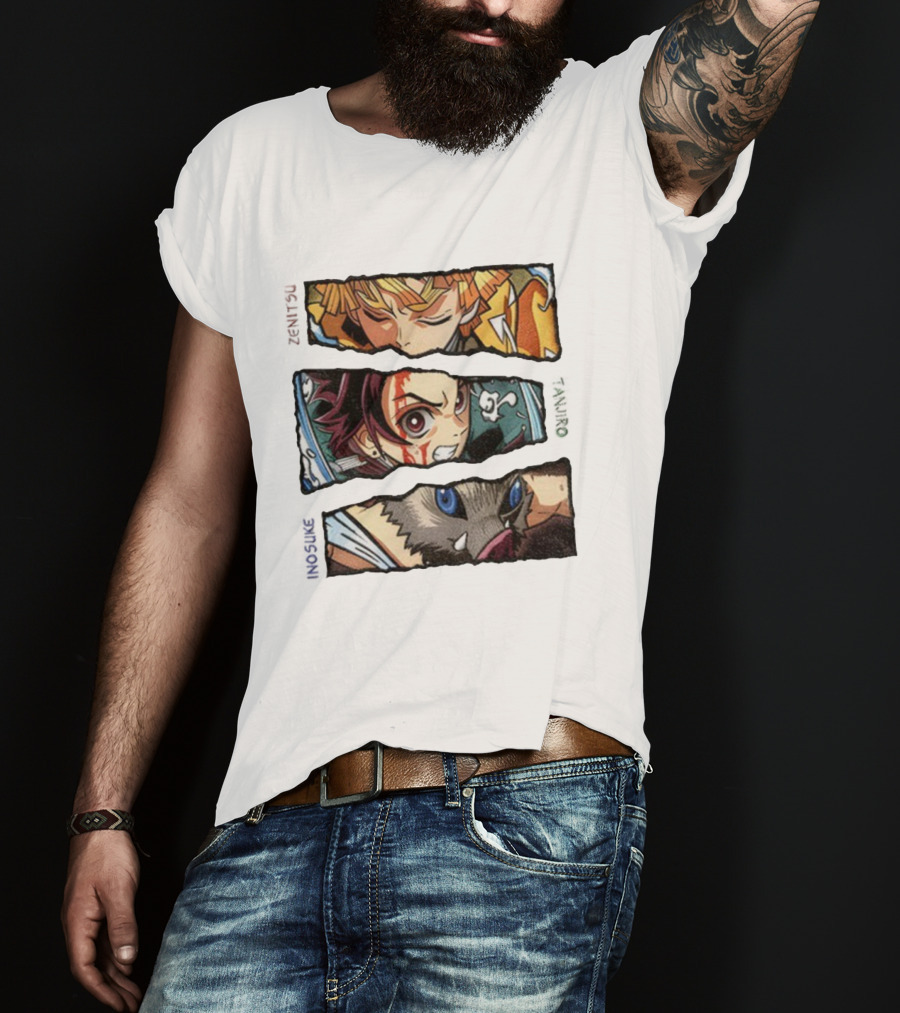 Demon Slayer Anime 2025 Tanjiro Zenitsu Inosuke Characters T-Shirt