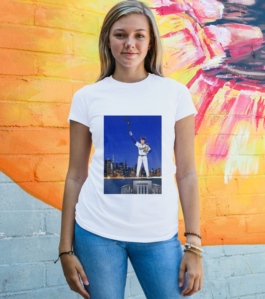 Freddie Freeman Dodgers Statue Of Liberty New York Skyline 2024 MVP T-Shirt