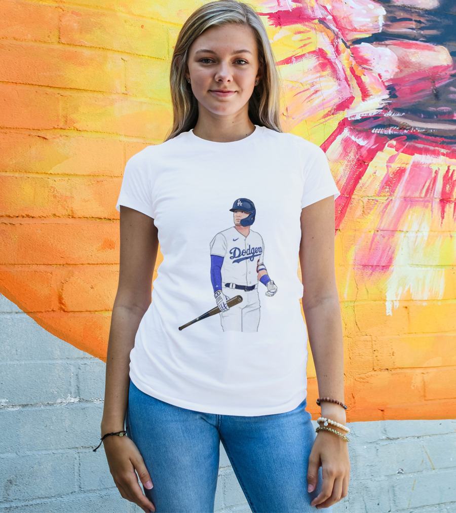 Kiké Hernández Los Angeles Dodgers #18 Baseball Player Illustration T-Shirt