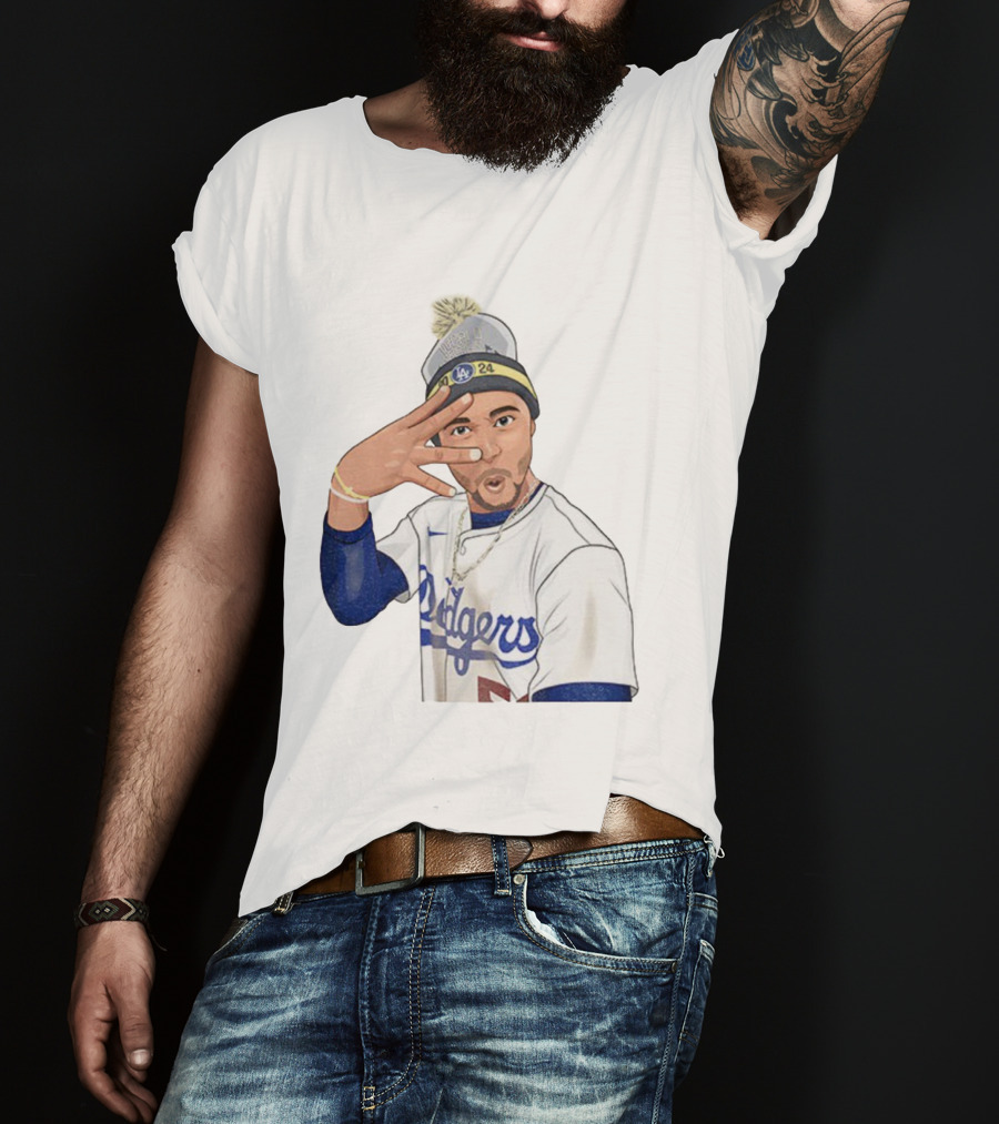 Mookie Betts Los Angeles Dodgers Pom-Pom Beanie Baseball 2024 T-Shirt