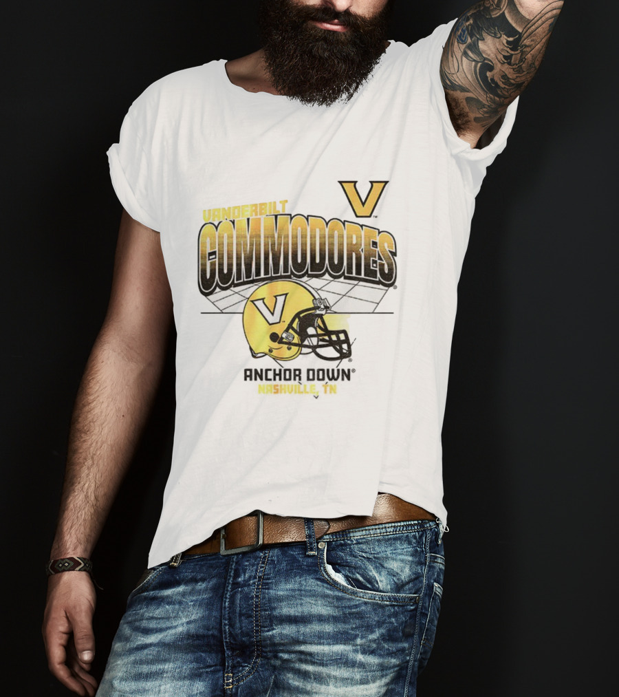 Vanderbilt Commodores Football Helmet Anchor Down Nashville TN T-Shirt