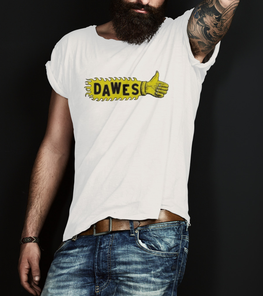 Dawes Thumbs Up Yellow Hand Icon Flame Effect T-Shirt