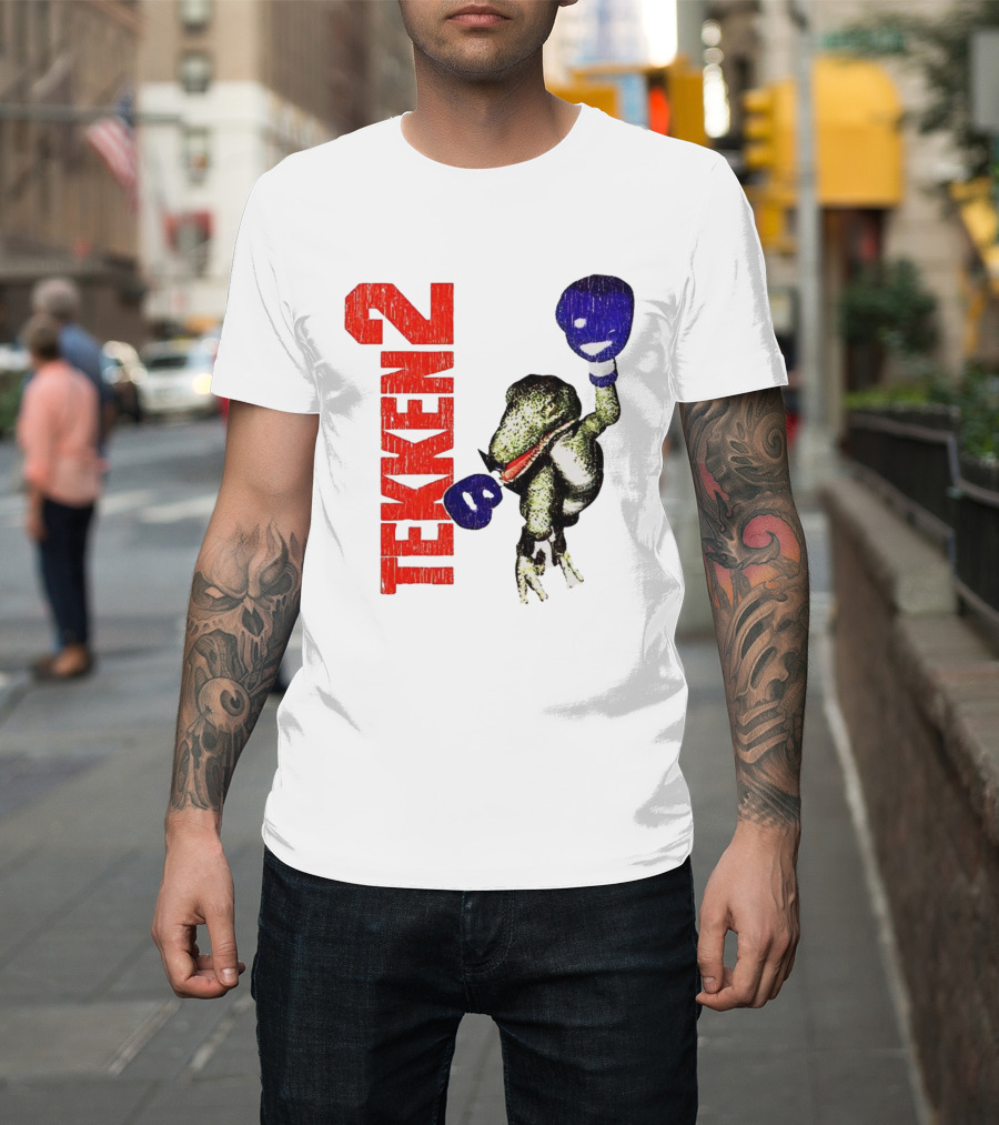 Tekken 2 Dinosaur Alex Purple Boxing Gloves Vintage Retro Gamer Appeal T-Shirt