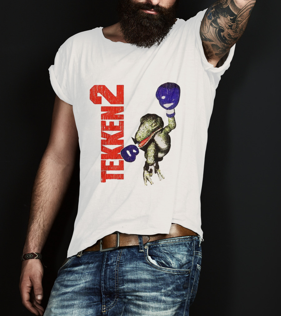 Tekken 2 Dinosaur Alex Purple Boxing Gloves Vintage Retro Gamer Appeal T-Shirt