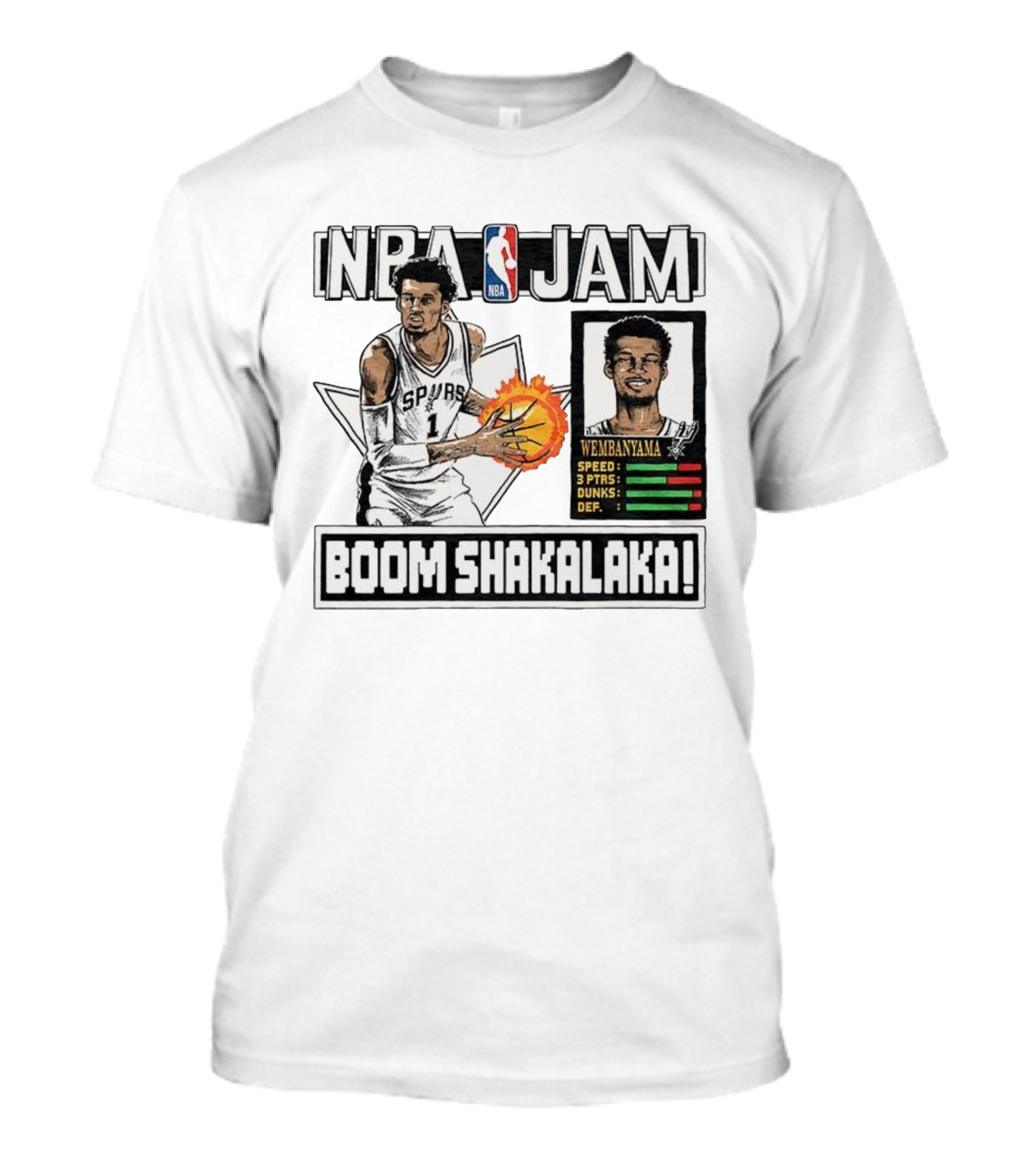 NBA Jam Boom Shakalaka Victor Wembanyama San Antonio Spurs T-Shirt