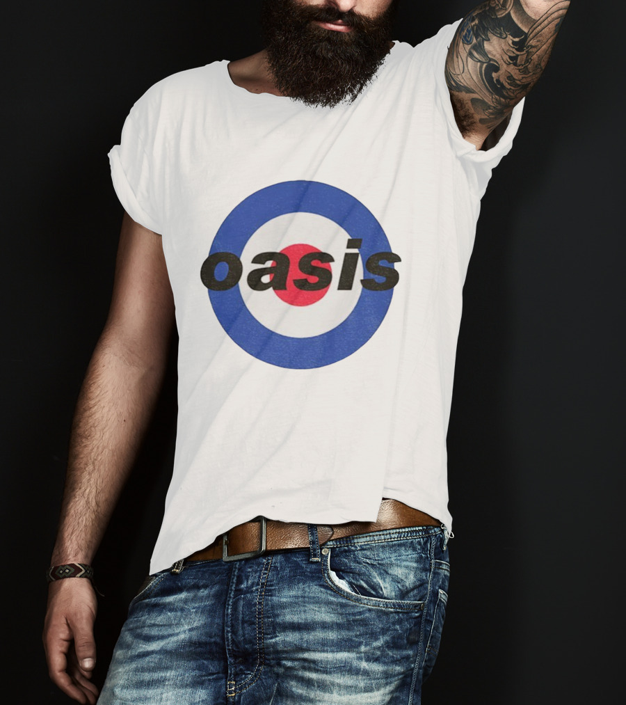 Oasis Mod Roundel Brit Pop Icon Style T-Shirt