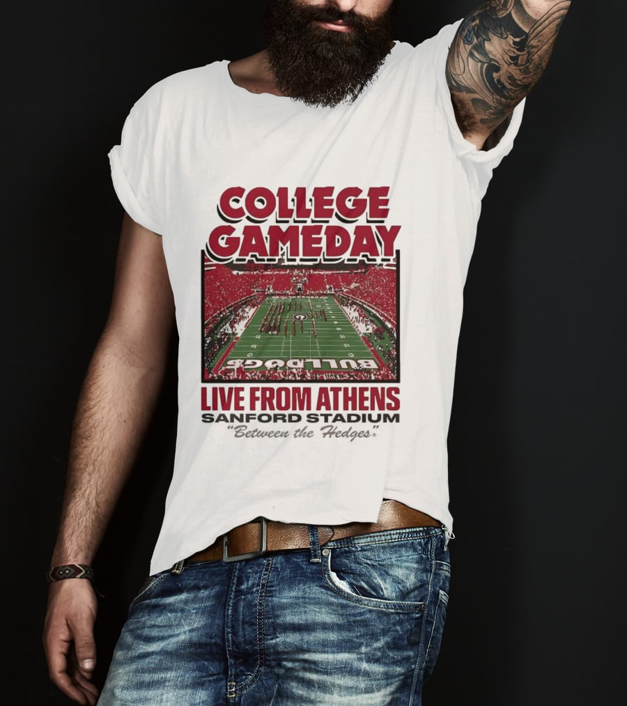 College Gameday Live From Athens Georgia Bulldogs 2025 Stanford Stadium T-Shirt