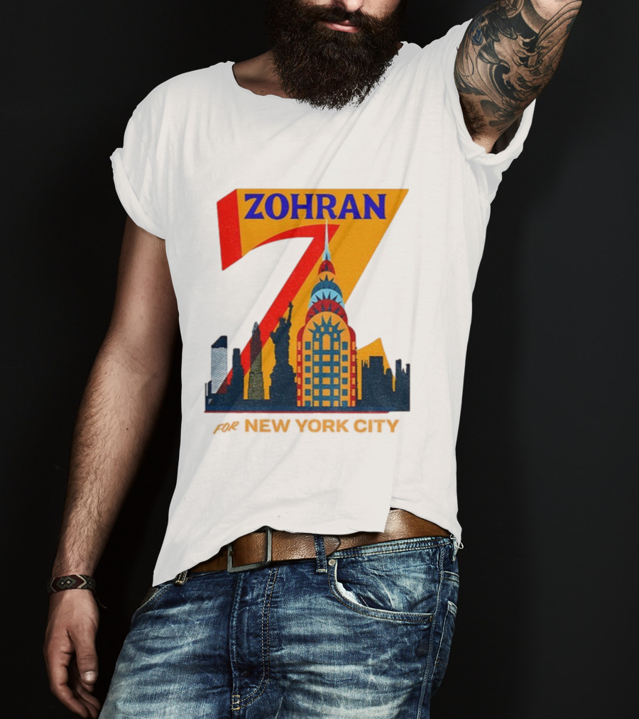 Zohran 2025 New York City Skyline Mayor Mamdani Campaign T-Shirt