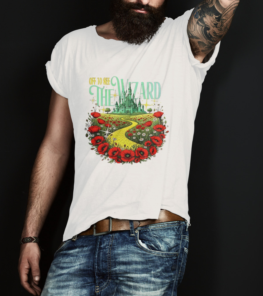 Off To See The Wizard Yellow Brick Road Castle Poppies T-Shirt
