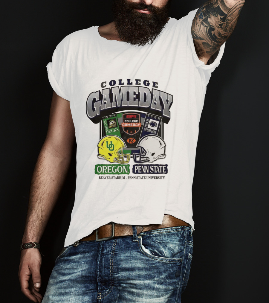 ESPN College Gameday Oregon Ducks Vs Penn State Nittany Lions Helmet Matchup T-Shirt