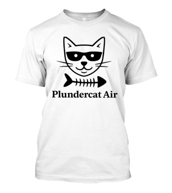 Plundercat Air Cat Glasses Fishbone T-Shirt