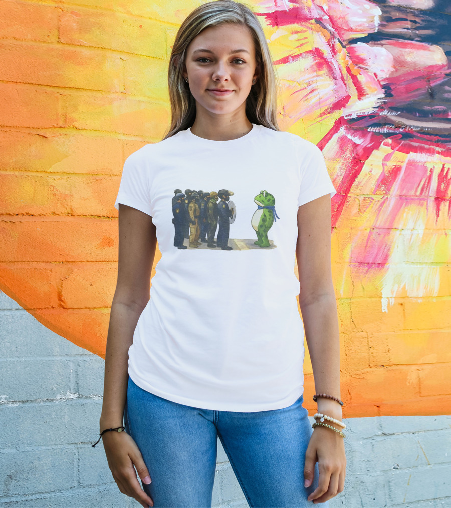 Portland Freedom Frog Anti Ice Resistance Protest Scene T-Shirt