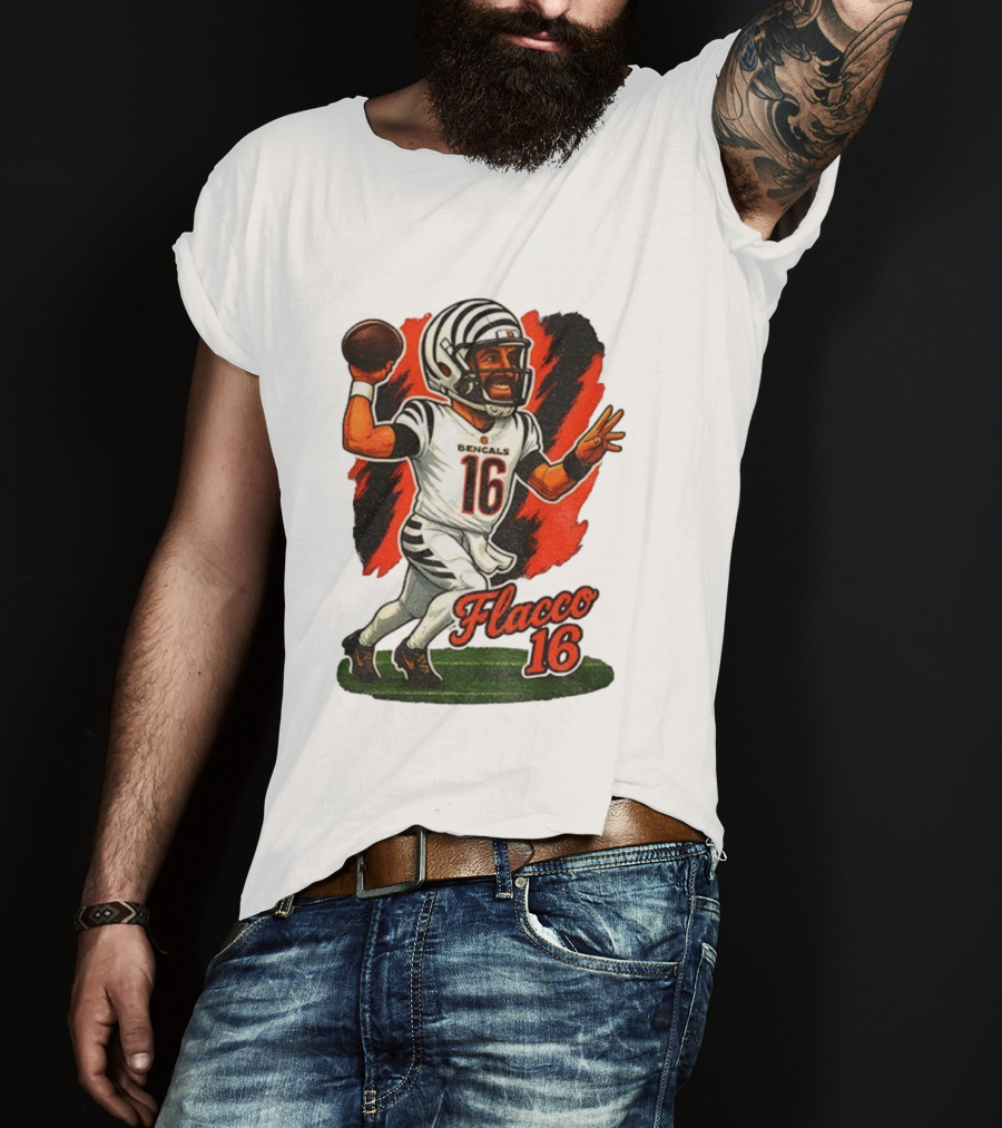 Flacco 16 Bengals Cartoon Caricature T-Shirt