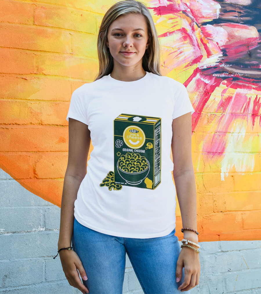 Green Bay Kraft Mac And Cheese Original Cheddar Retro Packers Fan Art T-Shirt