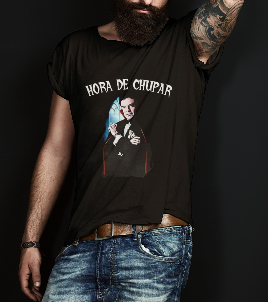 Hora De Chupar Count Dracula Classic Gothic Vampire Design T-Shirt